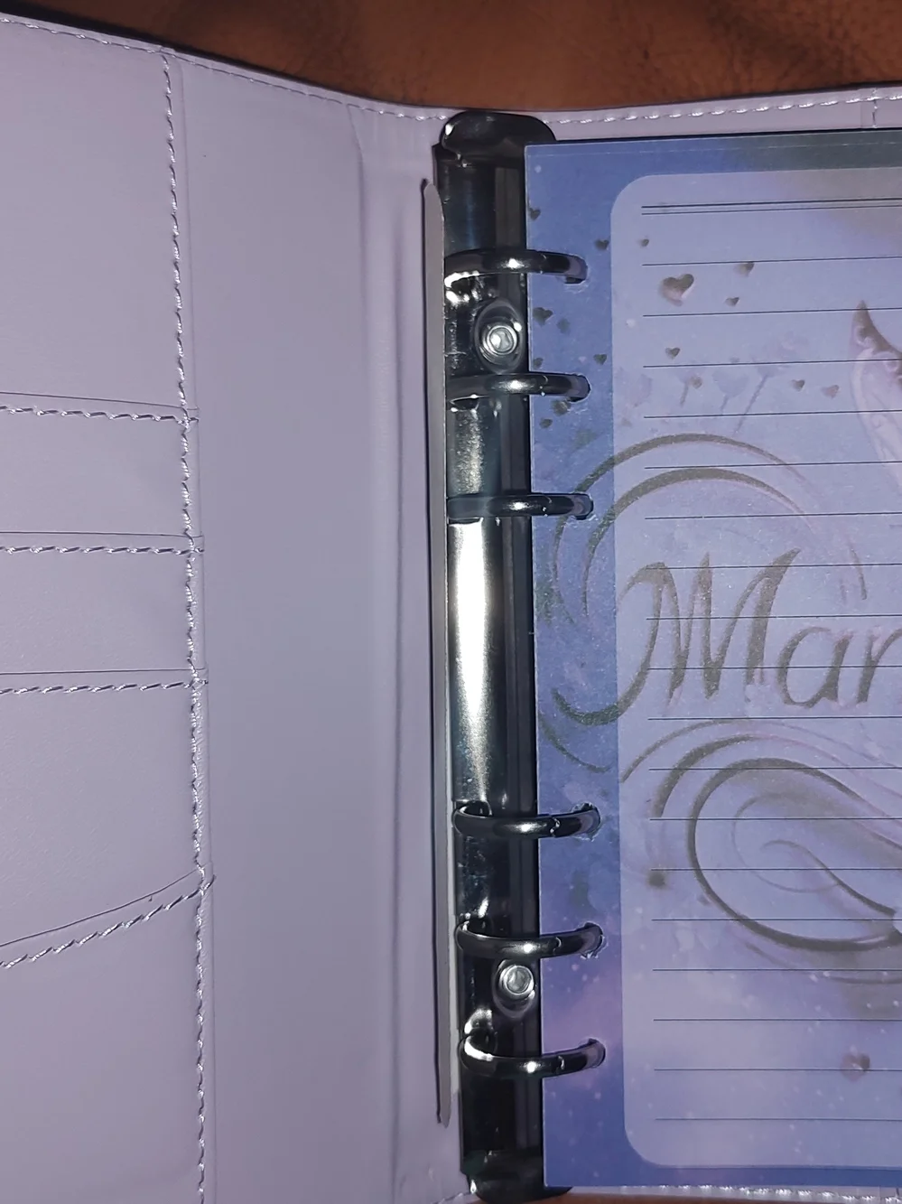 New! A6 Size Purple Croc-Embossed Binder/ Notebook With Mama Paper
